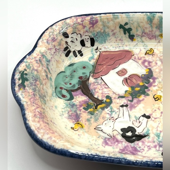 Lesal Ceramics Lisa Lindberg Van Northwick Studio Art Pottery Farm Animals Tray - Picture 3 of 11